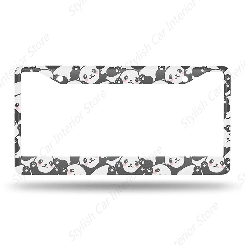 Nasmiješena panda, okvir registarske pločice Slatki držač registarske pločice, lijep životinjski uzorak, smiješan sretan okvir za oznaku automobila, registarska pločica