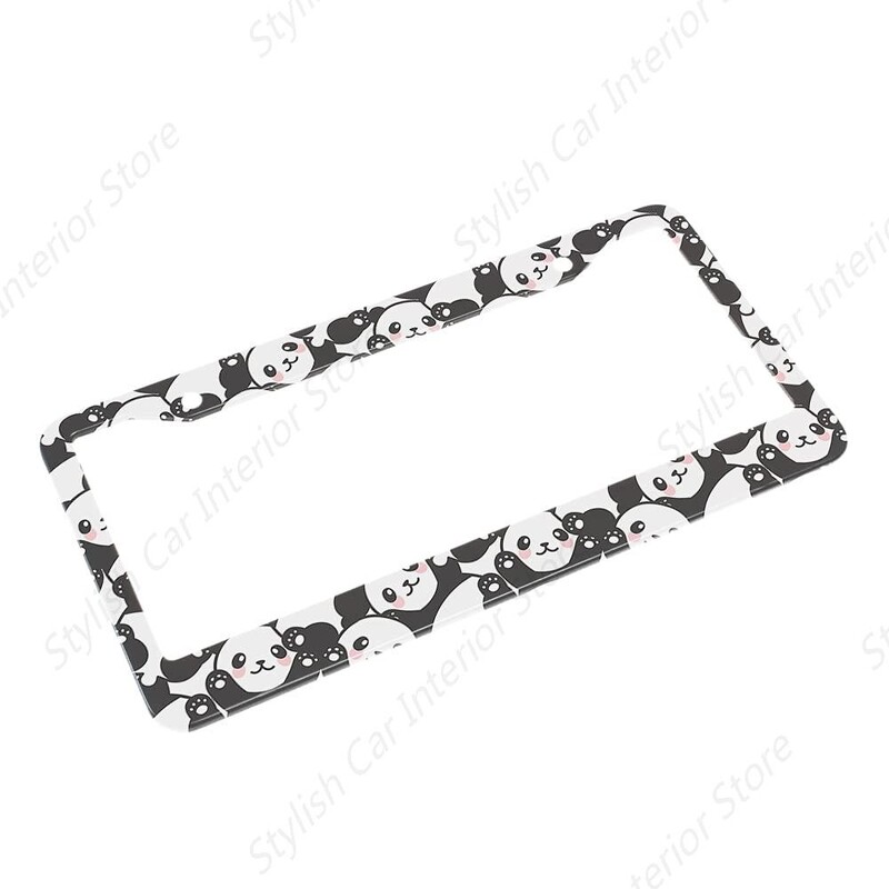 Nasmiješena panda, okvir registarske pločice Slatki držač registarske pločice, lijep životinjski uzorak, smiješan sretan okvir za oznaku automobila, registarska pločica