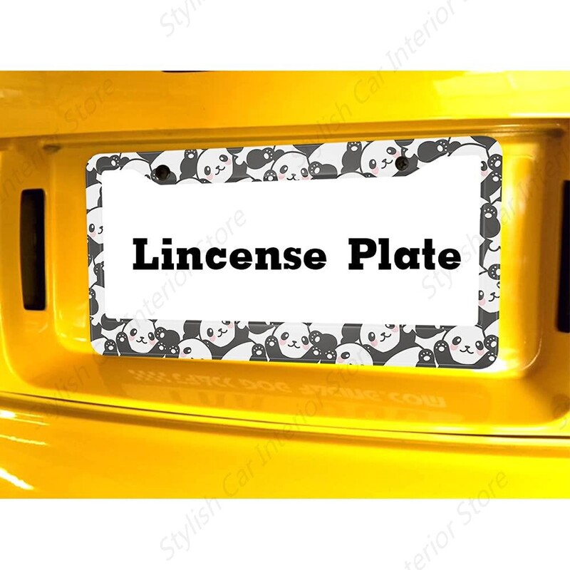 Nasmiješena panda, okvir registarske pločice Slatki držač registarske pločice, lijep životinjski uzorak, smiješan sretan okvir za oznaku automobila, registarska pločica