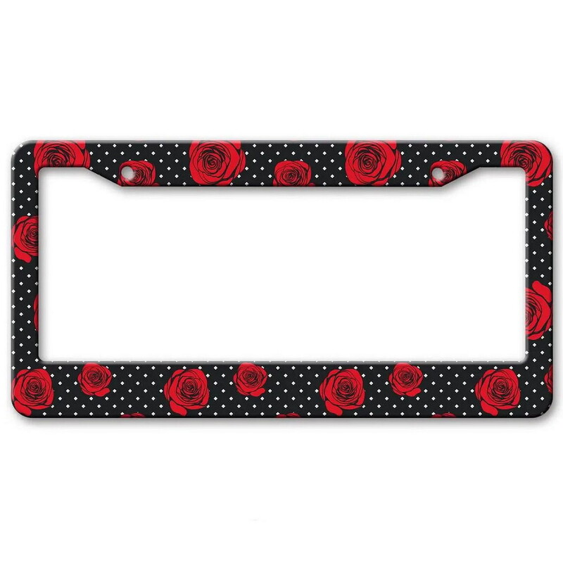 Roses Aluminijski okviri za oznake Premium okviri za registarske pločice Čvrsti držač otporan na hrđu za prednje i stražnje automobilske oznake s poklopcima na navoj