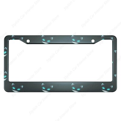 Γάτες Πλαίσιο πινακίδας Γκρι Λευκό Μαύρο Κουφώματα αυτοκινήτου, Κάτοχος πινακίδων Pet Funny Animal Kitten Πινακίδα Αλουμινίου