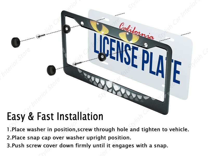 Γάτες Πλαίσιο πινακίδας Γκρι Λευκό Μαύρο Κουφώματα αυτοκινήτου, Κάτοχος πινακίδων Pet Funny Animal Kitten Πινακίδα Αλουμινίου