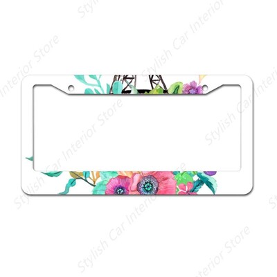 Kaķa numura zīmes rāmis Mājdzīvnieks kaķis dzīvnieks jauks numura zīmes turētājs Alumīnija Metāla Auto piederumi Personalizēti Piemērots ASV Kanādai