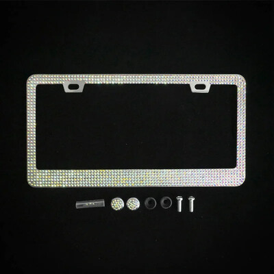 ΝΕΟ Πλαίσιο πινακίδας αυτοκινήτου Bling Crystal Γυναικείο Κάλυμμα Πλαίσιο Πλαισίου Rhinestone Αξεσουάρ αυτοκινήτου με βίδα 31*16cm