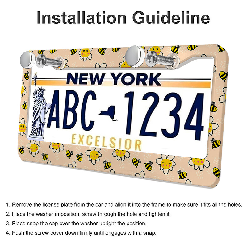 Όμορφα λουλούδια American Car 12" x 6" Laser Cut Chrome FLicense Plate Frames- Αξεσουάρ για Διακόσμηση Αυτοκινήτων Αυτοκινήτου/Φορτηγού/SUV