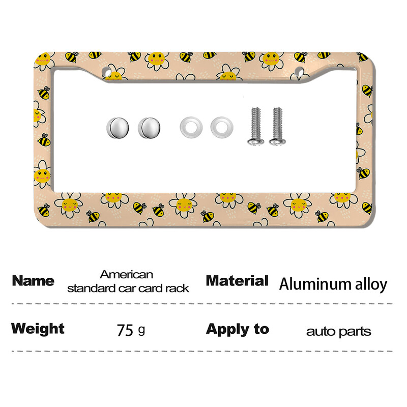 Όμορφα λουλούδια American Car 12" x 6" Laser Cut Chrome FLicense Plate Frames- Αξεσουάρ για Διακόσμηση Αυτοκινήτων Αυτοκινήτου/Φορτηγού/SUV