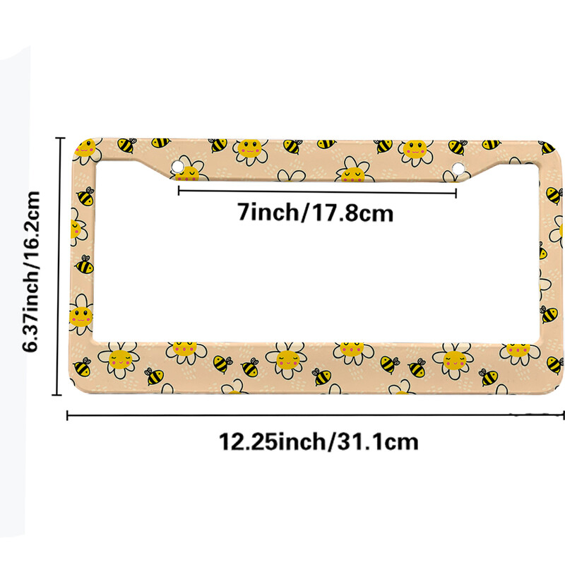 Όμορφα λουλούδια American Car 12" x 6" Laser Cut Chrome FLicense Plate Frames- Αξεσουάρ για Διακόσμηση Αυτοκινήτων Αυτοκινήτου/Φορτηγού/SUV