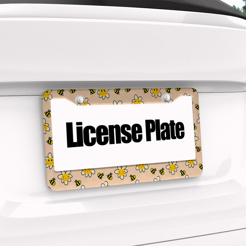 Όμορφα λουλούδια American Car 12" x 6" Laser Cut Chrome FLicense Plate Frames- Αξεσουάρ για Διακόσμηση Αυτοκινήτων Αυτοκινήτου/Φορτηγού/SUV