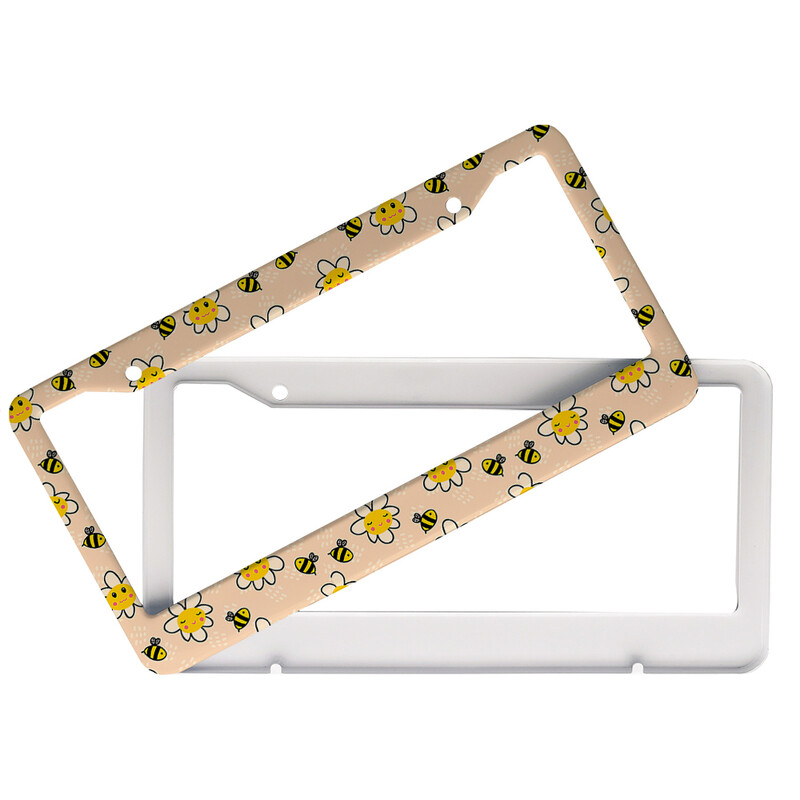 Όμορφα λουλούδια American Car 12" x 6" Laser Cut Chrome FLicense Plate Frames- Αξεσουάρ για Διακόσμηση Αυτοκινήτων Αυτοκινήτου/Φορτηγού/SUV