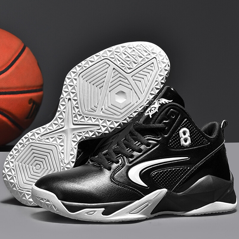 Ανδρικά παπούτσια μπάσκετ Φθινοπωρινό δερμάτινο λουράκι Hot Selling Αθλητικά που απορροφούν τους κραδασμούς που αυξάνουν το ύψος Casual μπότες μπάσκετ για άνδρες