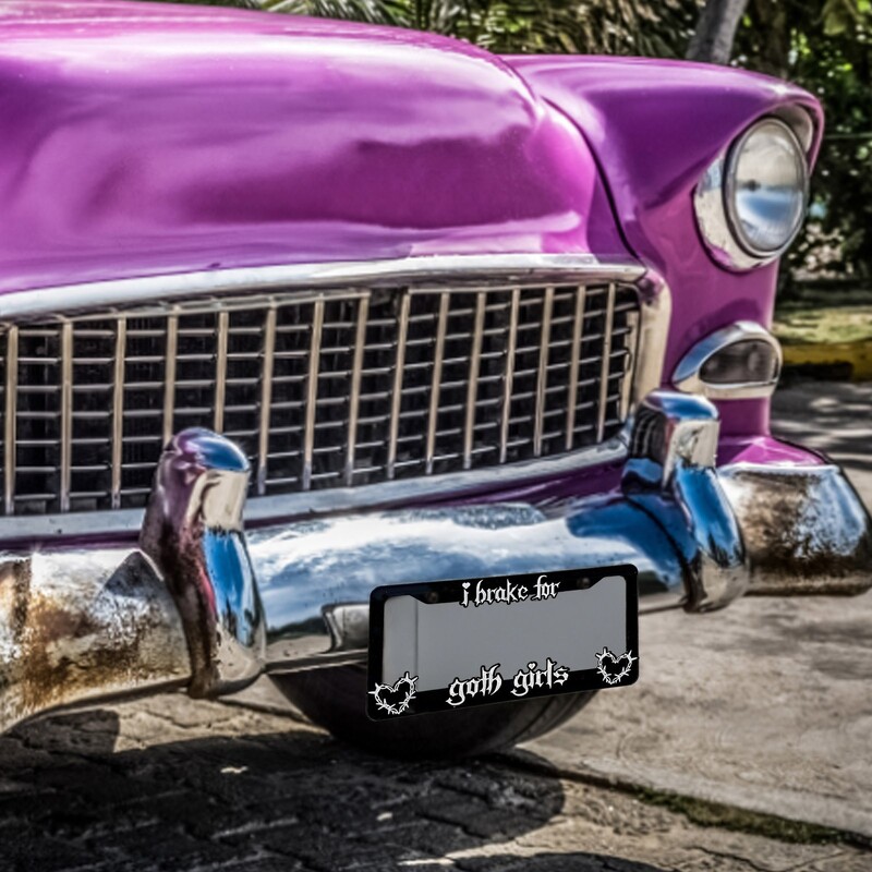 I Brake Gothic Girls Διακόσμηση Κάλυμμα πλαισίου πινακίδας κυκλοφορίας Ταινία βάσης προφυλακτήρα αυτοκινήτου