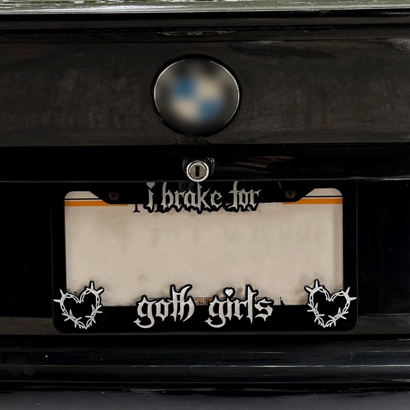 I Brake Gothic Girls Διακόσμηση Κάλυμμα πλαισίου πινακίδας κυκλοφορίας Ταινία βάσης προφυλακτήρα αυτοκινήτου