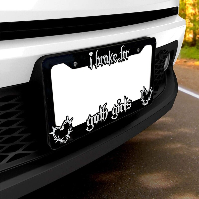 I Brake Gothic Girls Διακόσμηση Κάλυμμα πλαισίου πινακίδας κυκλοφορίας Ταινία βάσης προφυλακτήρα αυτοκινήτου