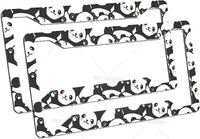 2 pack automašīnu numura zīmju rāmji Cute Baby Panda Lovely Bear Animals Alumīnija automašīnu piederumi ar 4 caurumiem un skrūvēm 12x6 collas