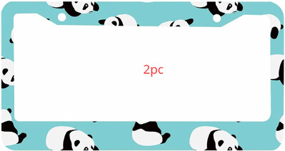 2 pack automašīnu numura zīmju rāmji Cute Baby Panda Lovely Bear Animals Alumīnija automašīnu piederumi ar 4 caurumiem un skrūvēm 12x6 collas