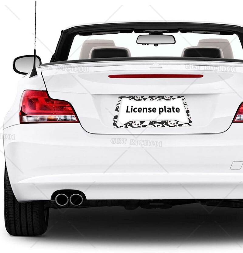 2 paketa okvira za automobilske registarske pločice Slatka beba panda, divni medvjedi, životinje, aluminijski dodaci za automobile s 4 rupe i vijcima 12x6 inča