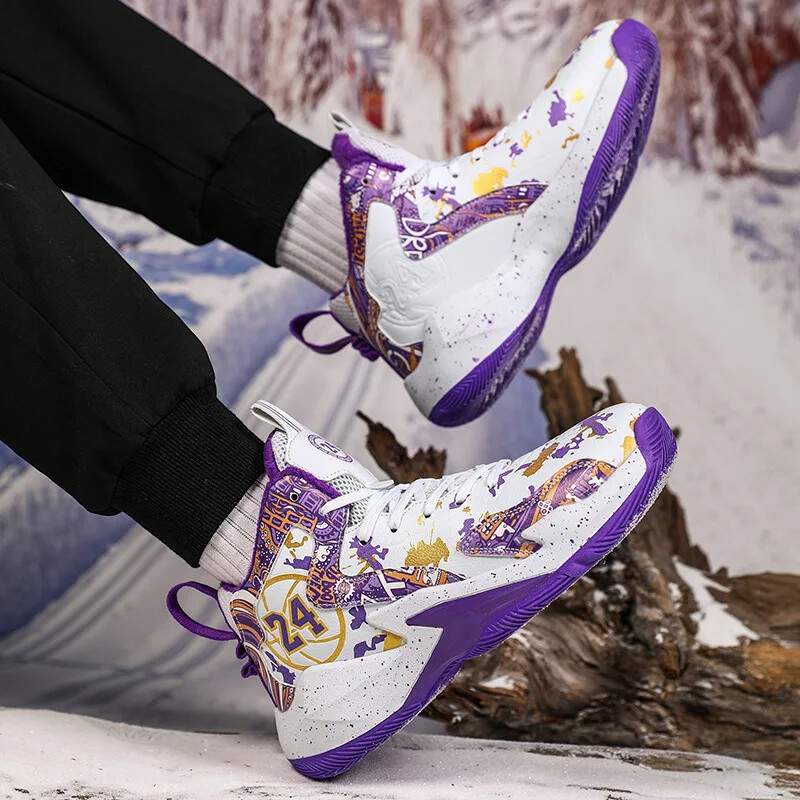 Nove visoke košarkaške tenisice Muška kožna obuća za lice Dječja obuća srednje veličine Blatno tlo u zatvorenom i na otvorenom Pravo borbeno trčanje Sh