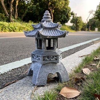 Άγαλμα Κήπου Φαναριού Solar Pagoda, για Τοπίο, Μπαλκόνι, Κήπος, Αίθριο, Στολίδι Τέχνης Αυλής Βεράντας, Εξωτερική Ζεν Ασιατική διακόσμηση