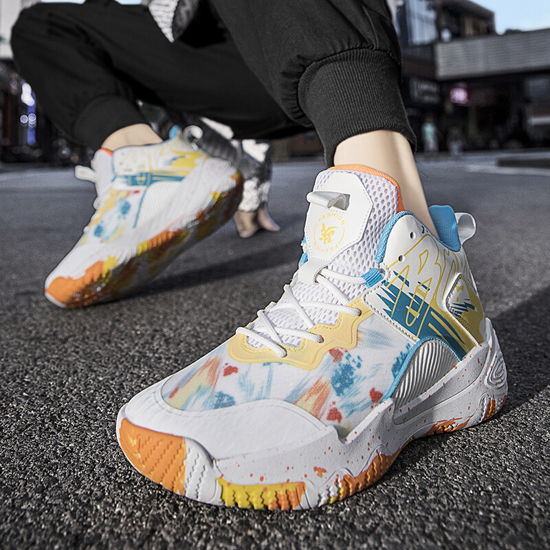 Protuklizne, stvarne borbene košarkaške cipele za muške profesionalce, sportske studente, mlade mrežaste prozračne sportske cipele