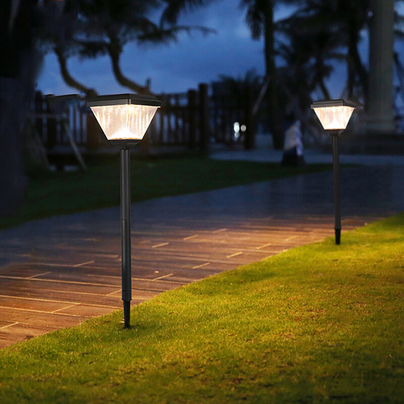 Modernus kūrybingas naujas saulės gatvių apšvietimas, kvadratinis ABS lauko vandeniui atsparus vidinis kiemo apšvietimas, ypač ryškus sodo žolės LED vejos lempa