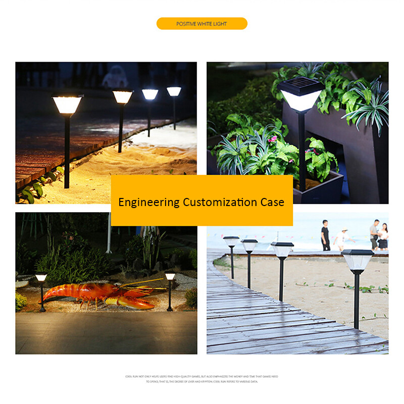 Modernus kūrybingas naujas saulės gatvių apšvietimas, kvadratinis ABS lauko vandeniui atsparus vidinis kiemo apšvietimas, ypač ryškus sodo žolės LED vejos lempa