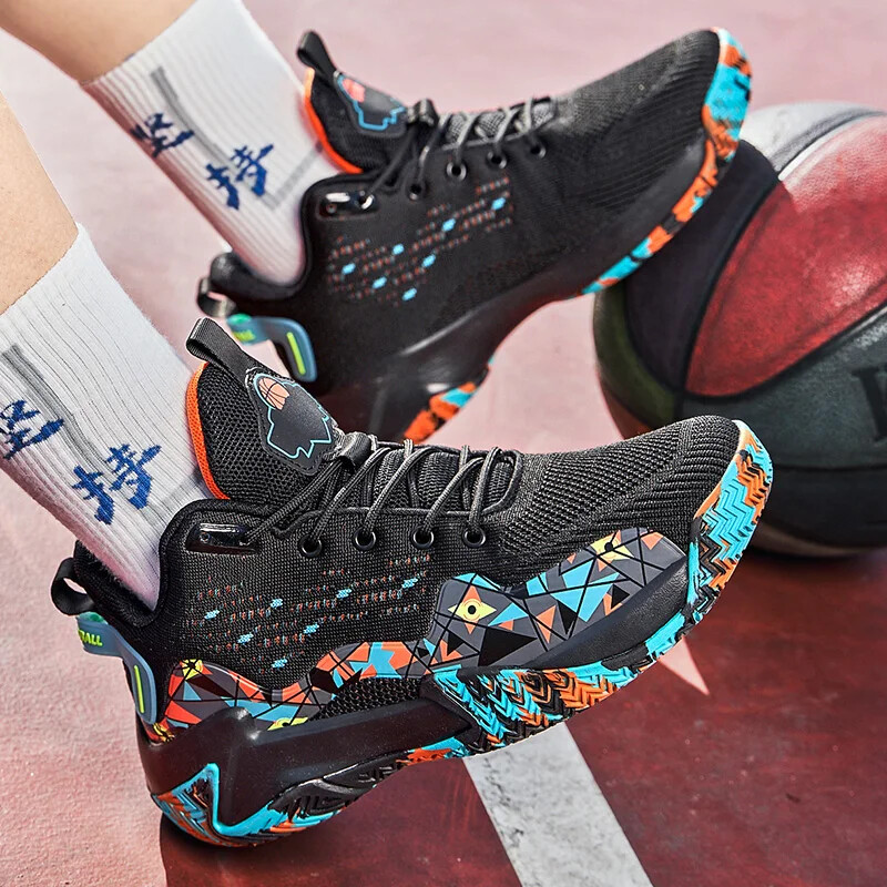 Liela izmēra 48 vīriešu basketbola apavi elpojoši amortizatori, neslīdoši valkājami sporta apavi, sporta zāle, treniņi, sporta apavi