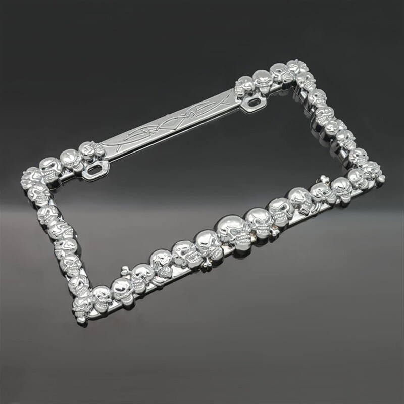 ABS Skull numura zīmes etiķetes rāmja turētājs vieglās kravas automašīnas SUV