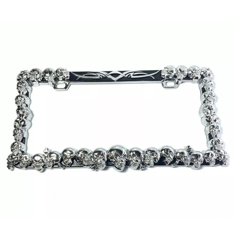 ABS Skull numura zīmes etiķetes rāmja turētājs vieglās kravas automašīnas SUV