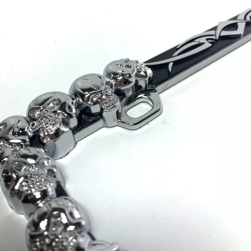 ABS Skull numura zīmes etiķetes rāmja turētājs vieglās kravas automašīnas SUV