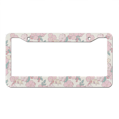 Pink Flower Animal Fruit Series Alumīnija sakausējums Amerikāņu automašīnas numura zīmes pārsegs Automašīnas apdare Pielāgojama