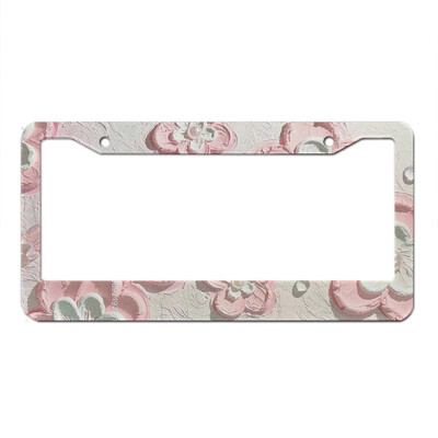 Pink Flower Animal Fruit Series Alumīnija sakausējums Amerikāņu automašīnas numura zīmes pārsegs Automašīnas apdare Pielāgojama