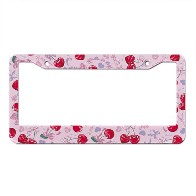Pink Flower Animal Fruit Series Alumīnija sakausējums Amerikāņu automašīnas numura zīmes pārsegs Automašīnas apdare Pielāgojama