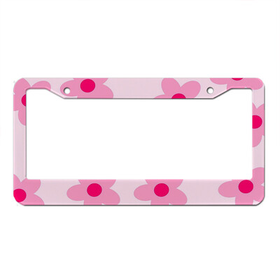 Pink Flower Animal Fruit Series Alumīnija sakausējums Amerikāņu automašīnas numura zīmes pārsegs Automašīnas apdare Pielāgojama