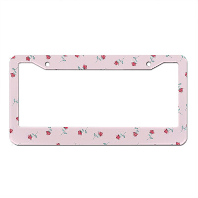 Pink Flower Animal Fruit Series Alumīnija sakausējums Amerikāņu automašīnas numura zīmes pārsegs Automašīnas apdare Pielāgojama