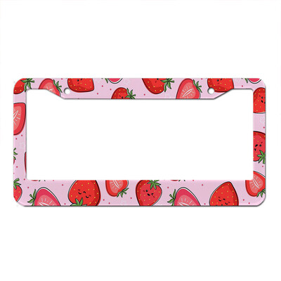 Pink Flower Animal Fruit Series Alumīnija sakausējums Amerikāņu automašīnas numura zīmes pārsegs Automašīnas apdare Pielāgojama