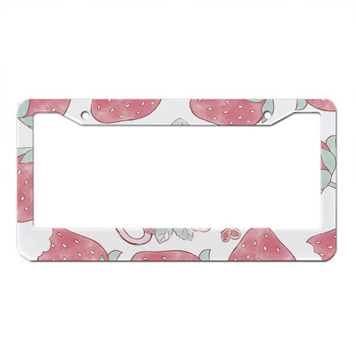 Pink Flower Animal Fruit Series Alumīnija sakausējums Amerikāņu automašīnas numura zīmes pārsegs Automašīnas apdare Pielāgojama