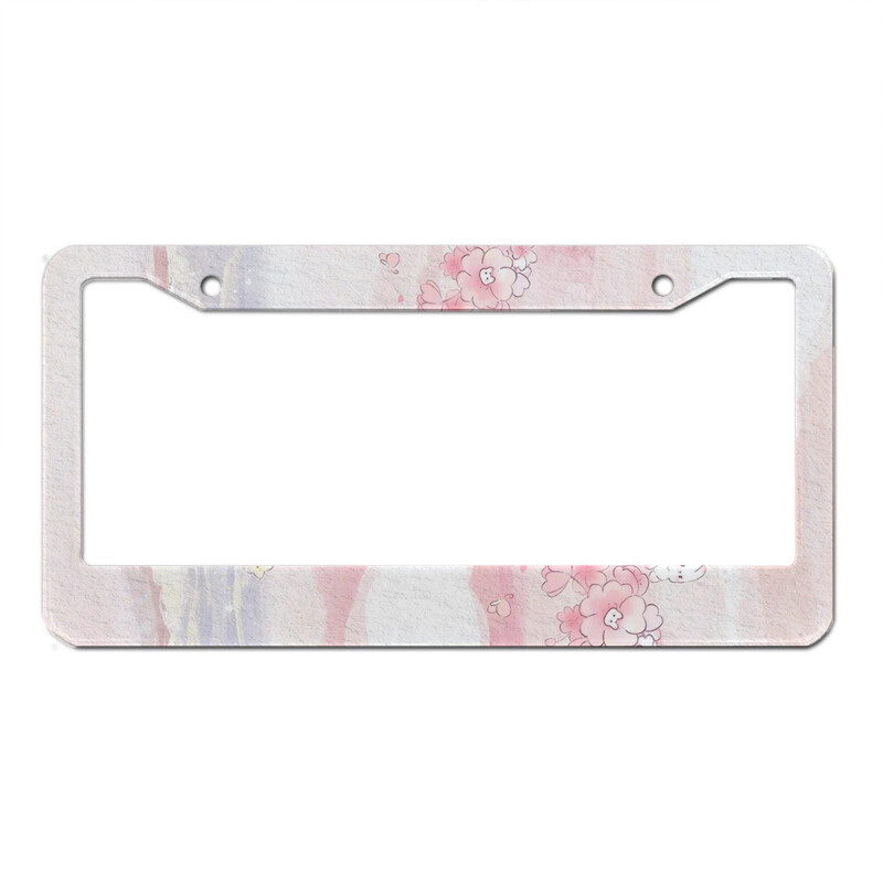 Pink Flower Animal Fruit Series Aluminijska legura Poklopac za registarske pločice američkog automobila Ukras za automobil Prilagodljiv