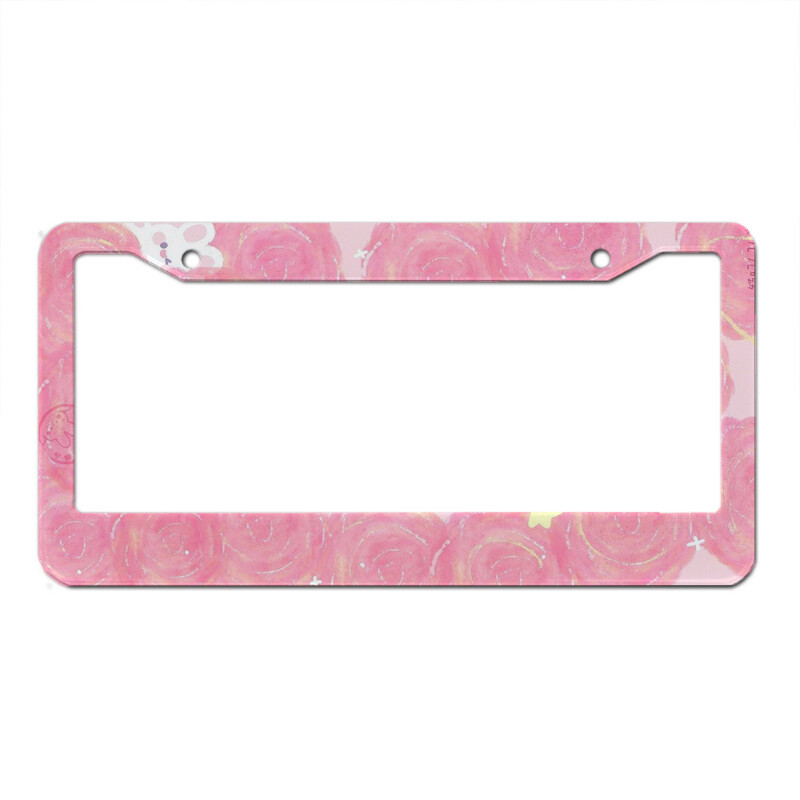 Pink Flower Animal Fruit Series Aluminijska legura Poklopac za registarske pločice američkog automobila Ukras za automobil Prilagodljiv