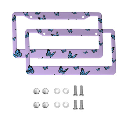 Skaisti Butterfly amerikāņu automobiļu 12 x 6 collu lāzergriešanas hroma FL numura zīmju rāmji — vieglo/kravas automašīnu/apvidus automobiļu apdares aksesuārs
