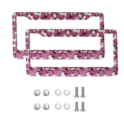 Skaisti Butterfly amerikāņu automobiļu 12 x 6 collu lāzergriešanas hroma FL numura zīmju rāmji — vieglo/kravas automašīnu/apvidus automobiļu apdares aksesuārs