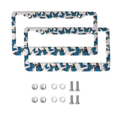 Skaisti Butterfly amerikāņu automobiļu 12 x 6 collu lāzergriešanas hroma FL numura zīmju rāmji — vieglo/kravas automašīnu/apvidus automobiļu apdares aksesuārs