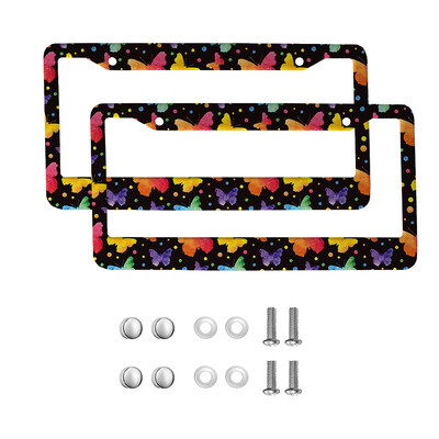 Skaisti Butterfly amerikāņu automobiļu 12 x 6 collu lāzergriešanas hroma FL numura zīmju rāmji — vieglo/kravas automašīnu/apvidus automobiļu apdares aksesuārs