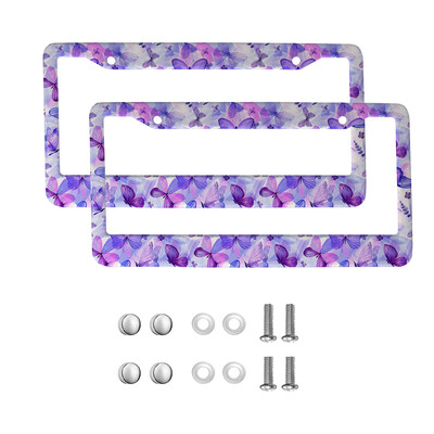 Skaisti Butterfly amerikāņu automobiļu 12 x 6 collu lāzergriešanas hroma FL numura zīmju rāmji — vieglo/kravas automašīnu/apvidus automobiļu apdares aksesuārs