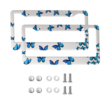 Skaisti Butterfly amerikāņu automobiļu 12 x 6 collu lāzergriešanas hroma FL numura zīmju rāmji — vieglo/kravas automašīnu/apvidus automobiļu apdares aksesuārs