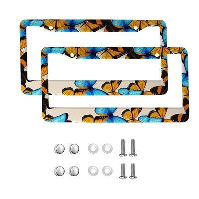 Skaisti Butterfly amerikāņu automobiļu 12 x 6 collu lāzergriešanas hroma FL numura zīmju rāmji — vieglo/kravas automašīnu/apvidus automobiļu apdares aksesuārs