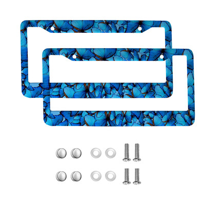 Skaisti Butterfly amerikāņu automobiļu 12 x 6 collu lāzergriešanas hroma FL numura zīmju rāmji — vieglo/kravas automašīnu/apvidus automobiļu apdares aksesuārs