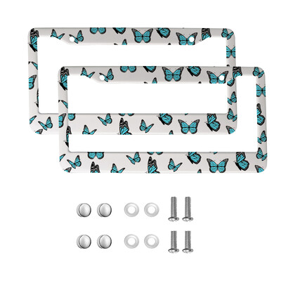 Skaisti Butterfly amerikāņu automobiļu 12 x 6 collu lāzergriešanas hroma FL numura zīmju rāmji — vieglo/kravas automašīnu/apvidus automobiļu apdares aksesuārs