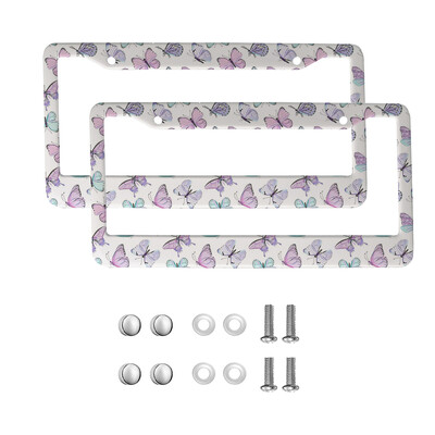 Skaisti Butterfly amerikāņu automobiļu 12 x 6 collu lāzergriešanas hroma FL numura zīmju rāmji — vieglo/kravas automašīnu/apvidus automobiļu apdares aksesuārs