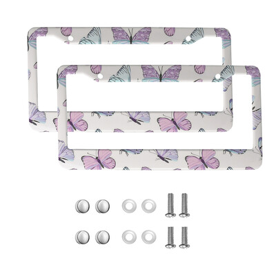 Skaisti Butterfly amerikāņu automobiļu 12 x 6 collu lāzergriešanas hroma FL numura zīmju rāmji — vieglo/kravas automašīnu/apvidus automobiļu apdares aksesuārs