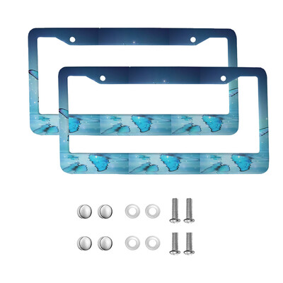 Skaisti Butterfly amerikāņu automobiļu 12 x 6 collu lāzergriešanas hroma FL numura zīmju rāmji — vieglo/kravas automašīnu/apvidus automobiļu apdares aksesuārs